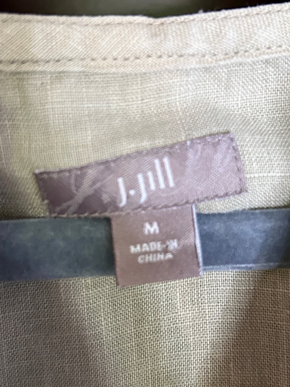 J. JILL 100% Linen Sleeveless Shift Dress Relaxed Hooded Travel Casual Khaki | M - Picture 2 of 9